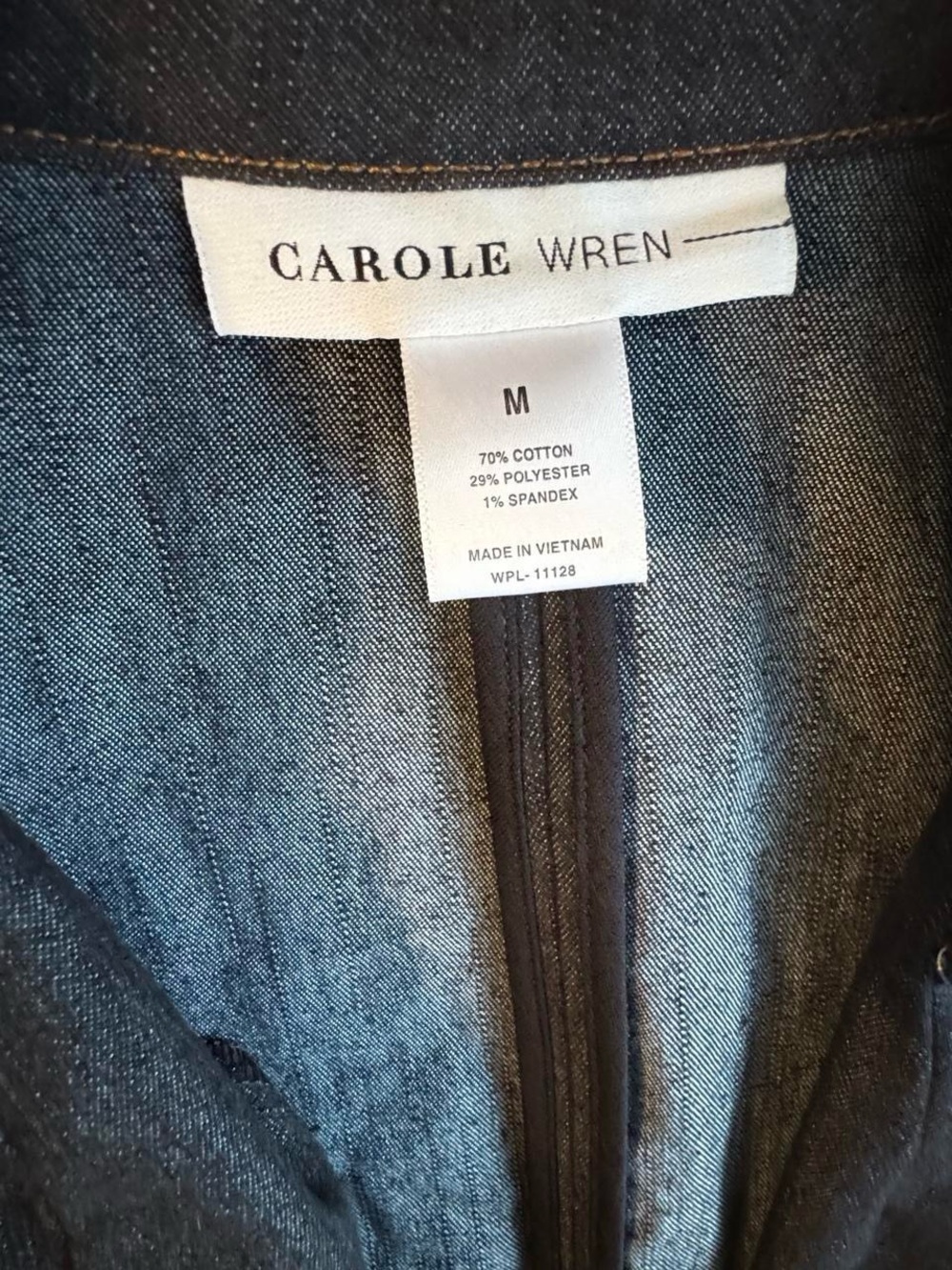 Carole Wren Dark Indigo Denim Blazer with 3/4 sleeves - Picture 8 of 8